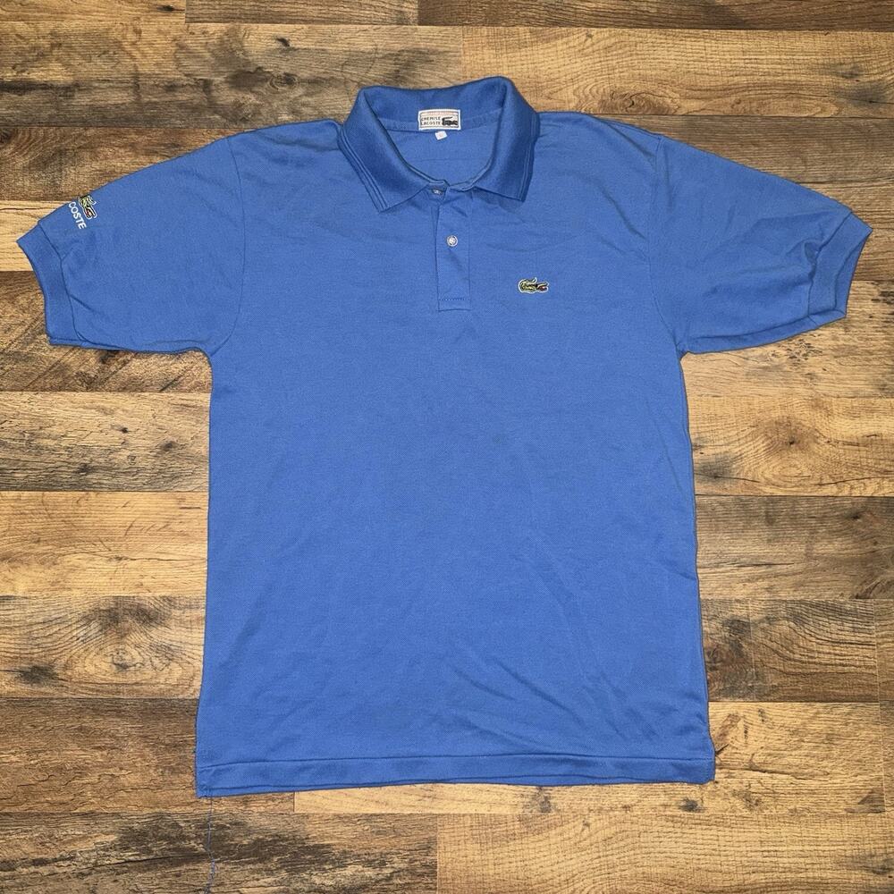 Lacoste Chemise Made In France Blue Polo T Shirt Size Large